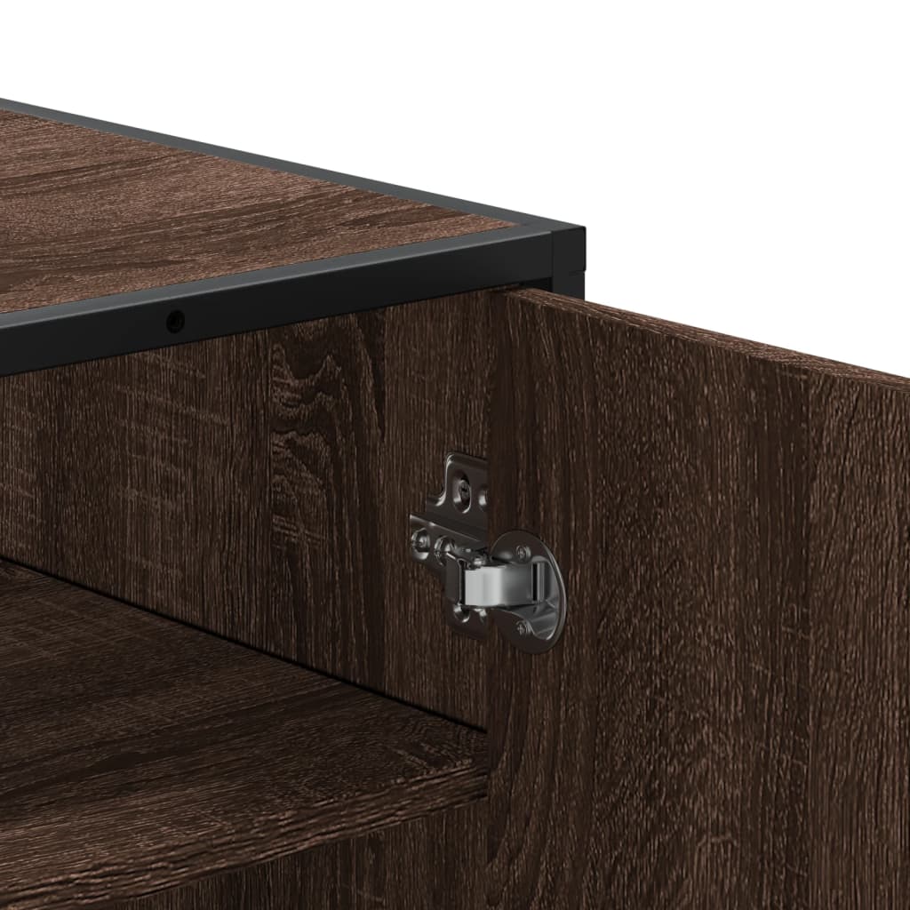 vidaXL Schoenenkast 75x38x97,5 cm bewerkt hout en metaal sonoma eiken