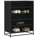 vidaXL Shoe Cabinet 75x38x97.5 cm Engineered Wood and Metal Black