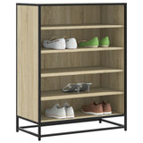 vidaXL Shoe Cabinet 75x38x97.5 cm Engineered Wood and Metal Black