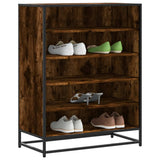 vidaXL Shoe Cabinet 75x38x97.5 cm Engineered Wood and Metal Black