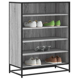 vidaXL Shoe Cabinet 75x38x97.5 cm Engineered Wood and Metal Black