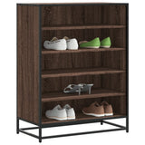 vidaXL Shoe Cabinet 75x38x97.5 cm Engineered Wood and Metal Black