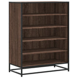 vidaXL Shoe Cabinet 75x38x97.5 cm Engineered Wood and Metal Black