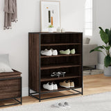 vidaXL Shoe Cabinet 75x38x97.5 cm Engineered Wood and Metal Black