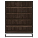 vidaXL Shoe Cabinet 75x38x97.5 cm Engineered Wood and Metal Black