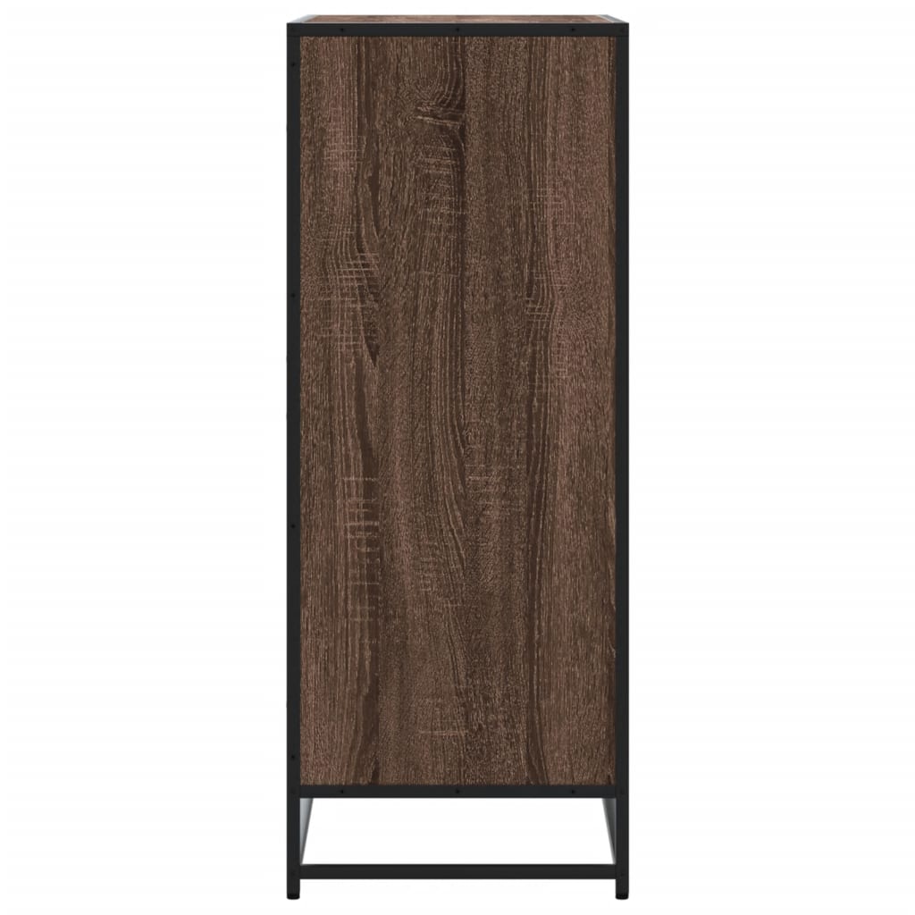 vidaXL Shoe Cabinet 75x38x97.5 cm Engineered Wood and Metal Black