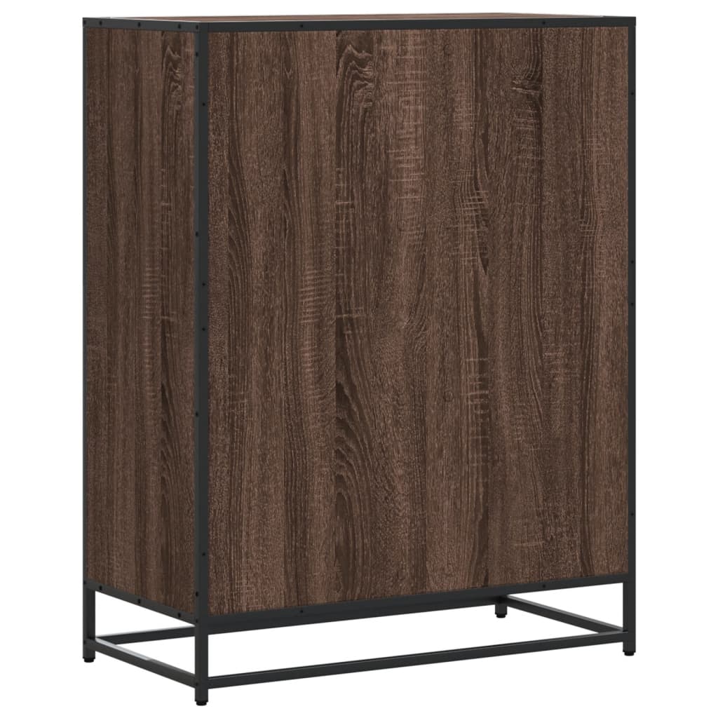 vidaXL Shoe Cabinet 75x38x97.5 cm Engineered Wood and Metal Black