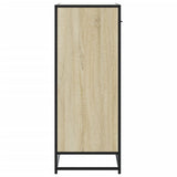 vidaXL Shoe Cabinet 75x38x97.5 cm Engineered Wood and Metal Black