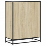 vidaXL Shoe Cabinet 75x38x97.5 cm Engineered Wood and Metal Black