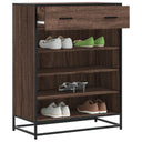 vidaXL Shoe Cabinet 75x38x97.5 cm Engineered Wood and Metal Black