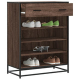 vidaXL Shoe Cabinet 75x38x97.5 cm Engineered Wood and Metal Black
