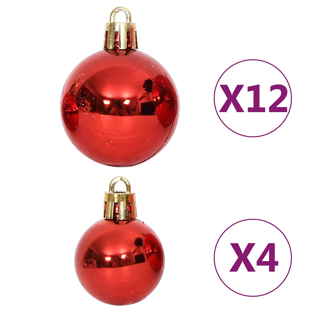 vidaXL 108-piece Christmas Ball Set gold and red