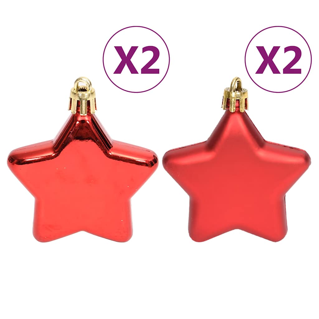 vidaXL 108-piece Christmas Ball Set gold and red