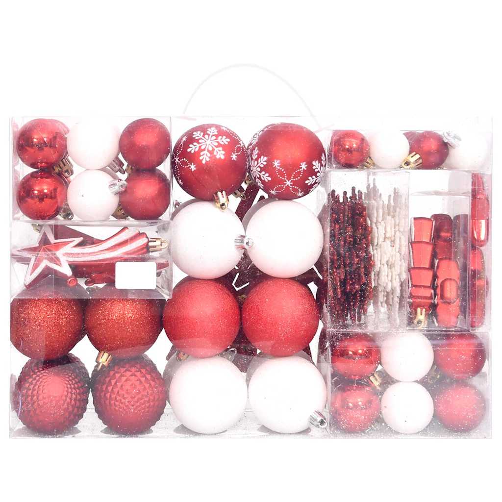 vidaXL 108-piece Christmas Ball Set gold and red
