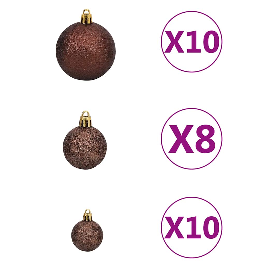 vidaXL 60-delige Kerstballenset met piek en 150 LED's goud en brons
