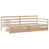 vidaXL Slaapbank met lades 80x200 cm massief grenenhout wit