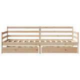 vidaXL Slaapbank met lades 80x200 cm massief grenenhout wit