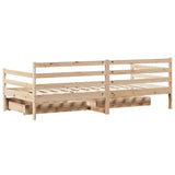 vidaXL Slaapbank met lades 80x200 cm massief grenenhout wit