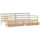vidaXL Slaapbank met lades 80x200 cm massief grenenhout wit