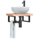 vidaXL Bathroom Wall Shelf Steel and Solid Beechwood
