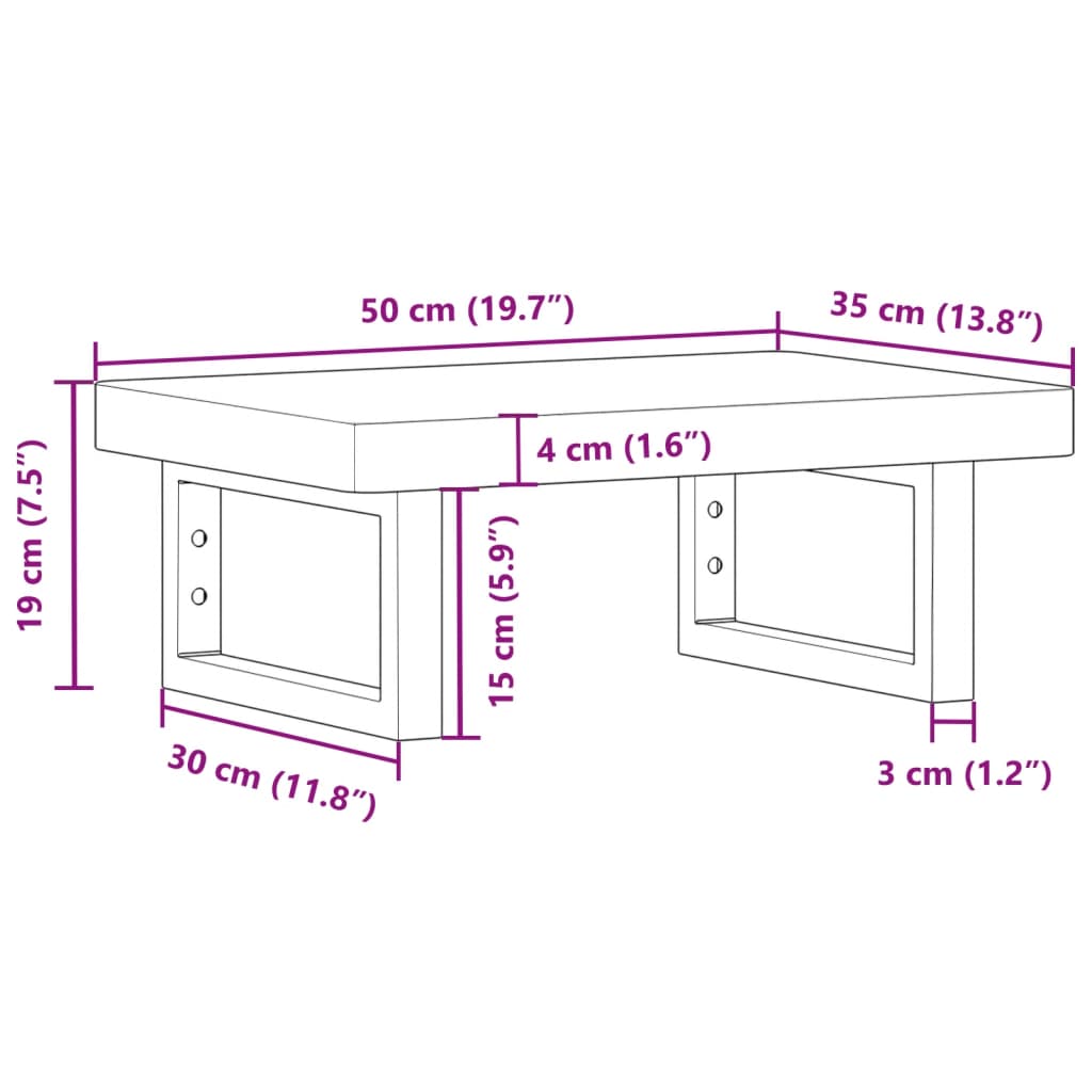 vidaXL Bathroom Wall Shelf Steel and Solid Beechwood