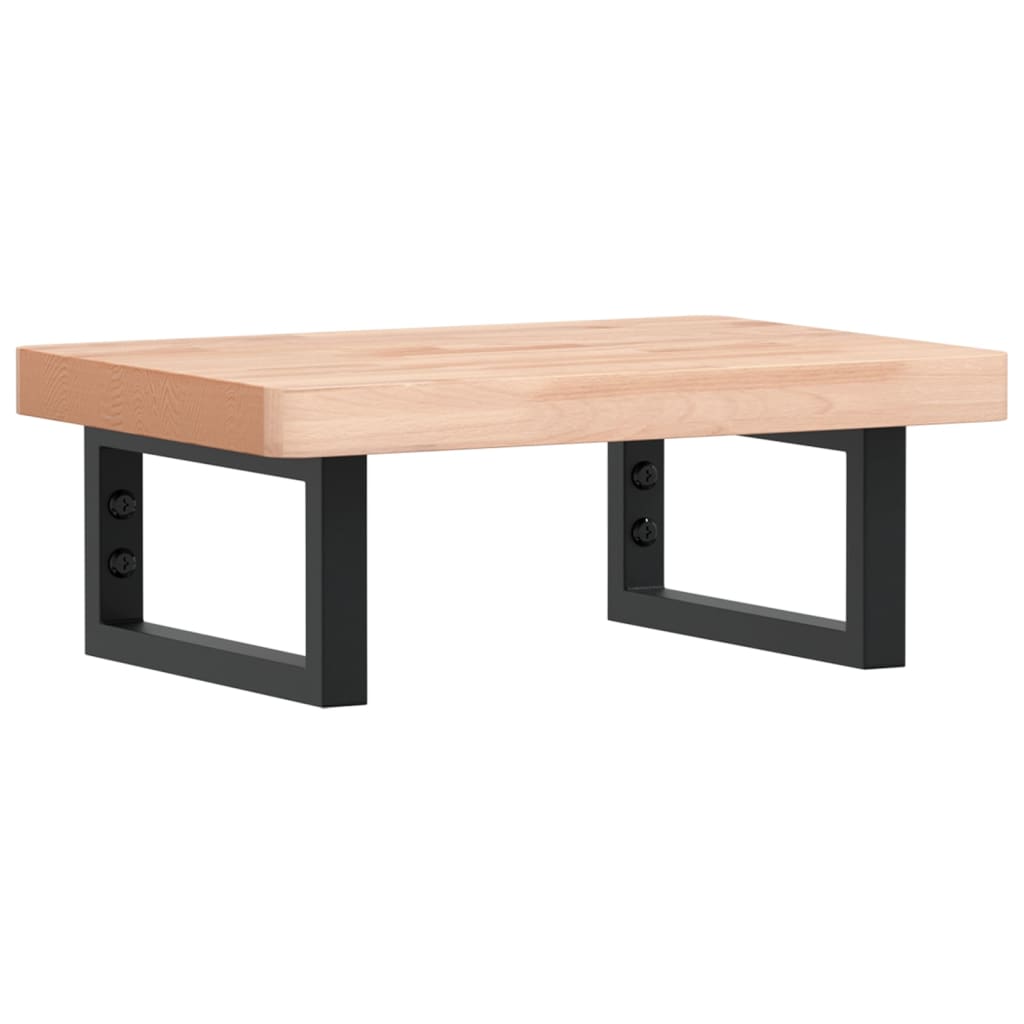 vidaXL Bathroom Wall Shelf Steel and Solid Beechwood