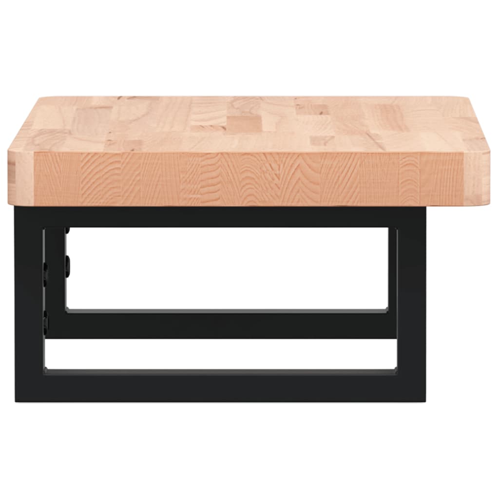 vidaXL Bathroom Wall Shelf Steel and Solid Beechwood