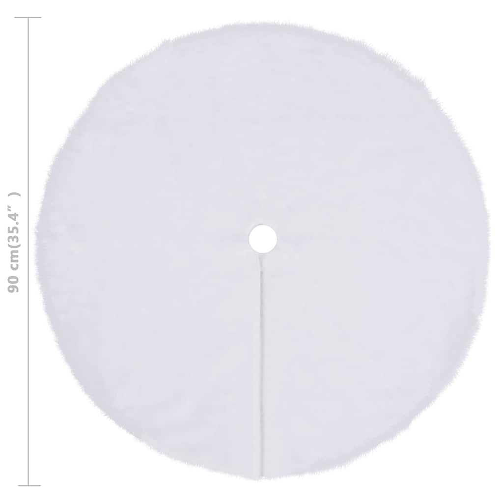 vidaXL Christmas Tree Skirt White 90 cm Faux Fur