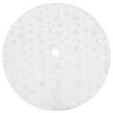 vidaXL Luxe Kerstboomrok Wit 90 cm Imitatiebont