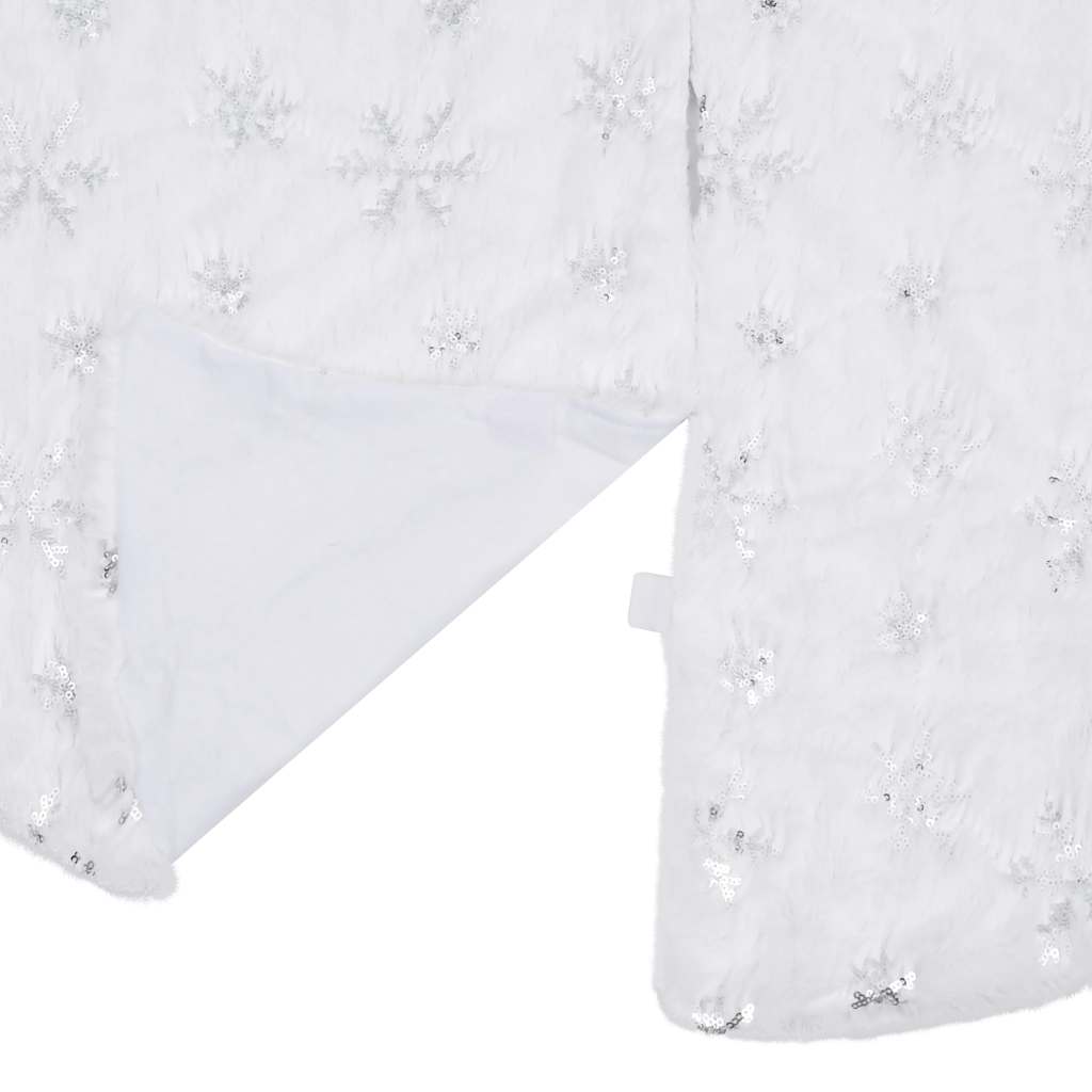 vidaXL Luxe Kerstboomrok Wit 90 cm Imitatiebont