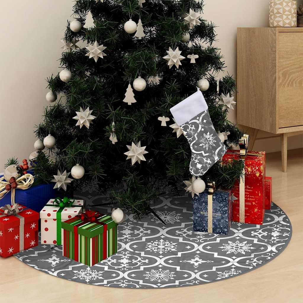 vidaXL Kerstboomrok luxe met sok 90 cm stof rood