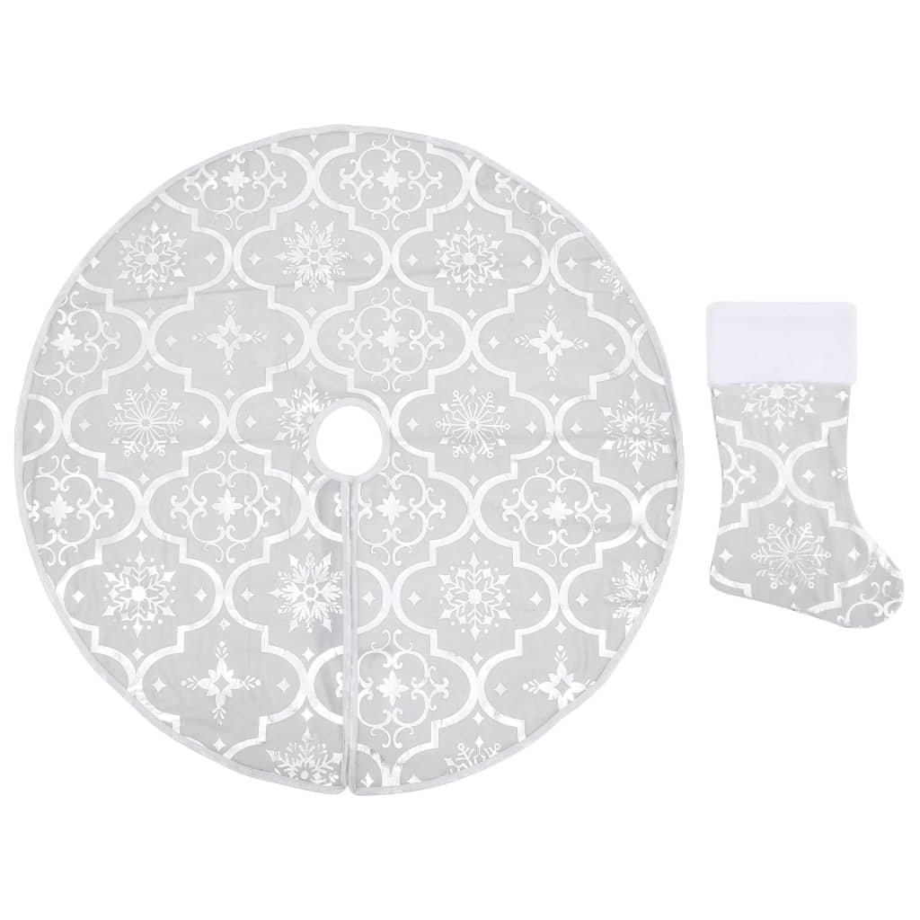 vidaXL Kerstboomrok luxe met sok 90 cm stof rood