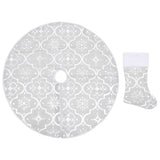 vidaXL Kerstboomrok luxe met sok 90 cm stof rood