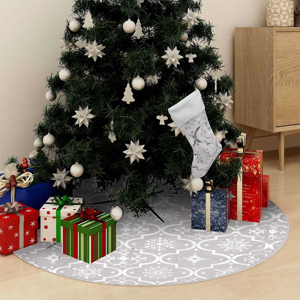 vidaXL Kerstboomrok luxe met sok 90 cm stof rood