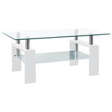 vidaXL Salontafel 95x55x40 cm gehard glas transparant en zwart