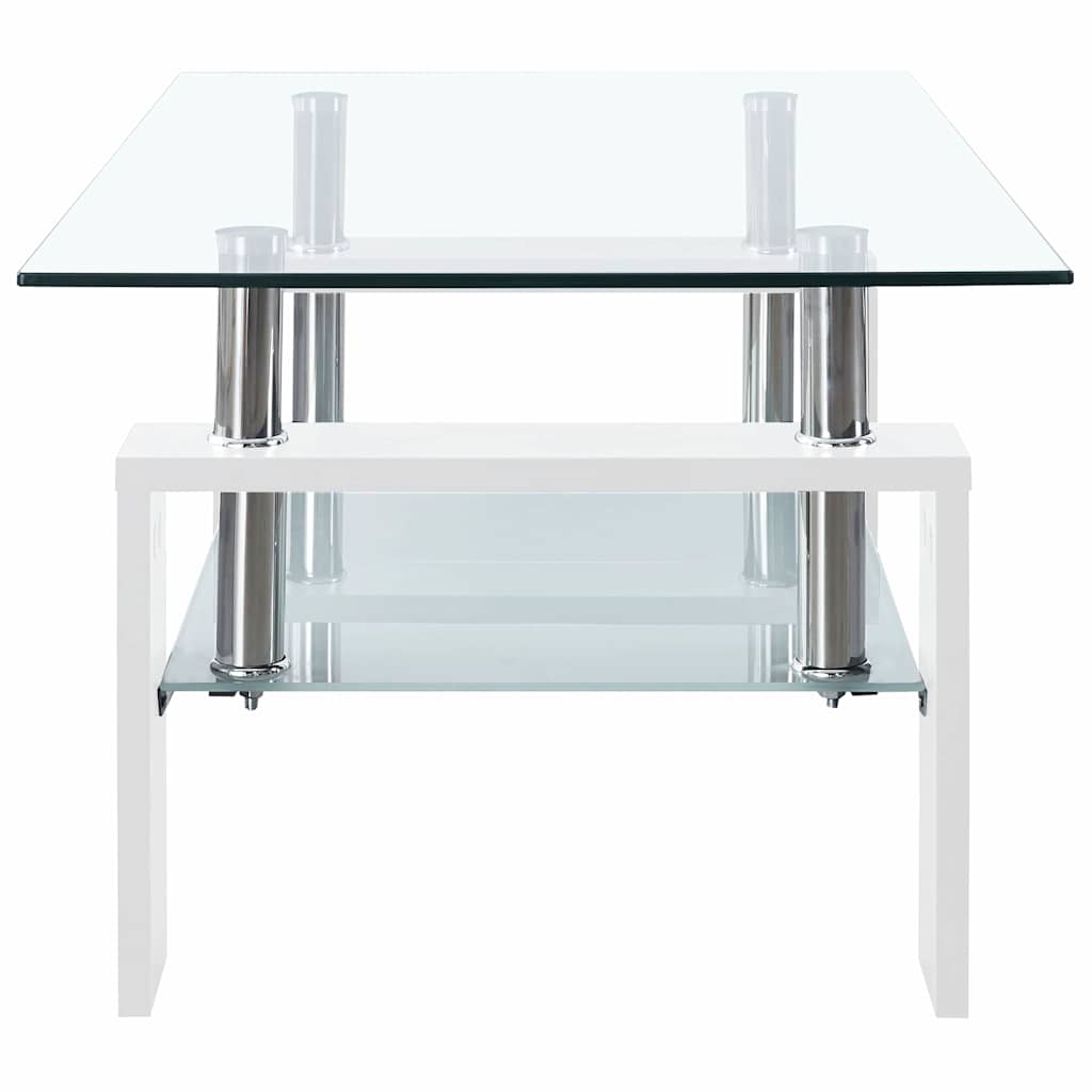 vidaXL Salontafel 95x55x40 cm gehard glas transparant en zwart