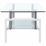 vidaXL Salontafel 95x55x40 cm gehard glas transparant en zwart