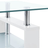 vidaXL Salontafel 95x55x40 cm gehard glas transparant en zwart