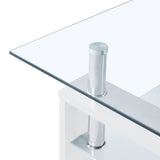 vidaXL Salontafel 95x55x40 cm gehard glas transparant en zwart