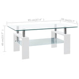 vidaXL Salontafel 95x55x40 cm gehard glas transparant en zwart