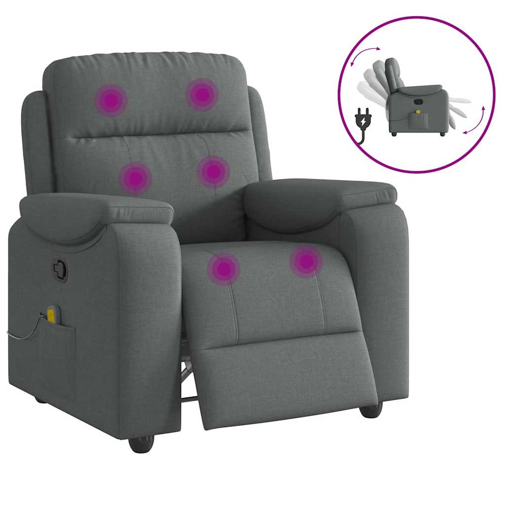 vidaXL Relaxfauteuil donkergrijze stof