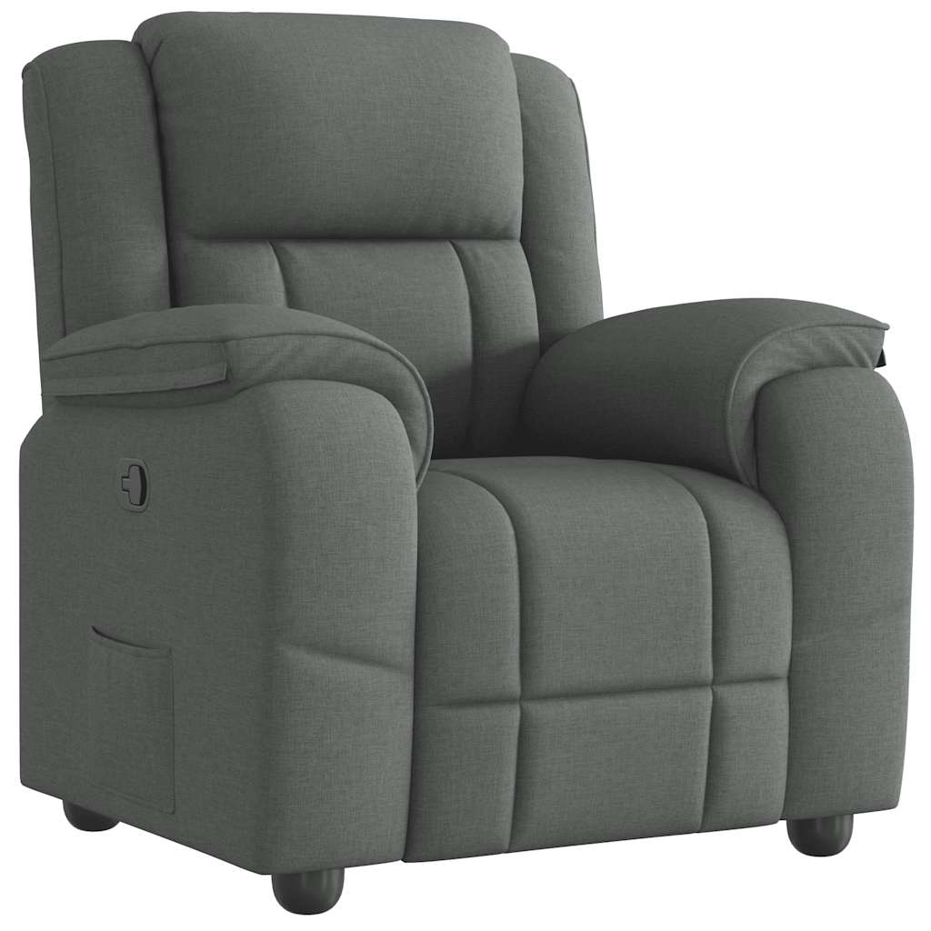 vidaXL Recliner dark grey fabric