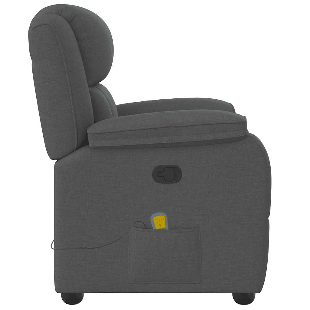 vidaXL Recliner dark grey fabric