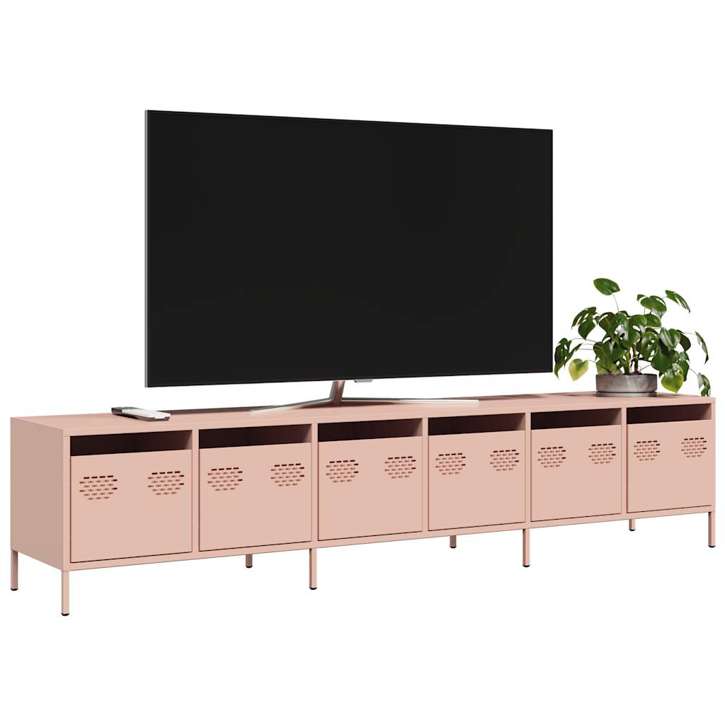 vidaXL TV Cabinet 202x39x43.5 cm Cold Rolled Steel Black