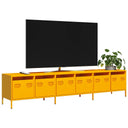 vidaXL TV Cabinet 202x39x43.5 cm Cold Rolled Steel Black