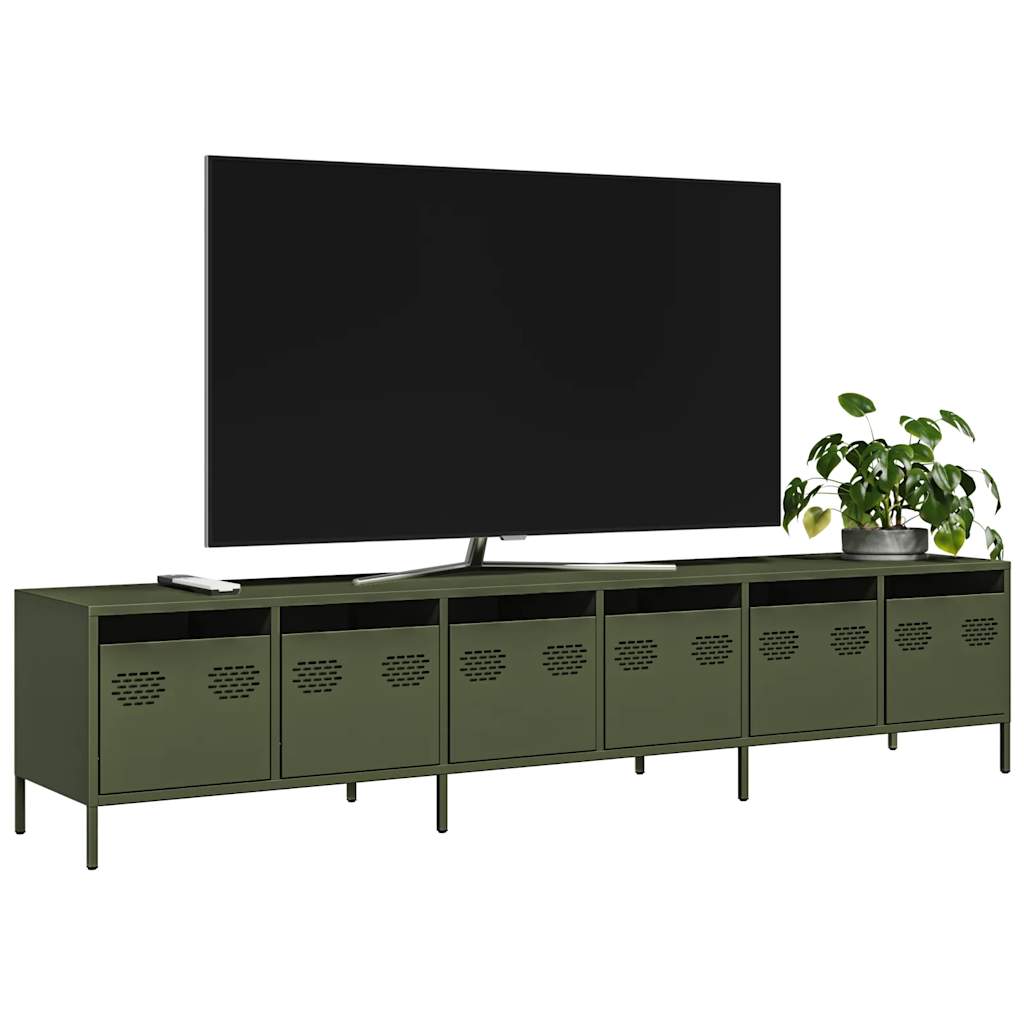vidaXL TV Cabinet 202x39x43.5 cm Cold Rolled Steel Black
