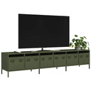 vidaXL TV Cabinet 202x39x43.5 cm Cold Rolled Steel Black