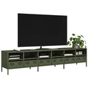 vidaXL TV Cabinet 202x39x43.5 cm Cold-Rolled Steel Black