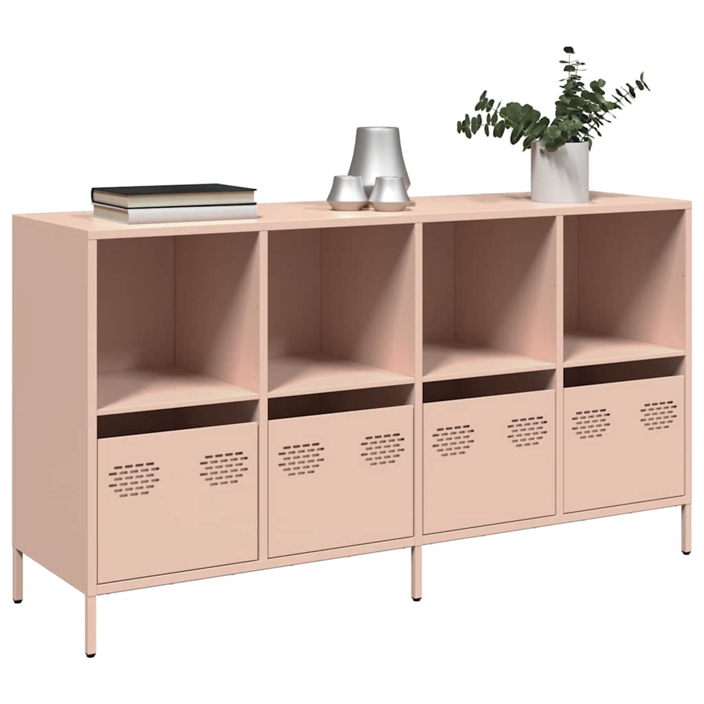 vidaXL Dressoir 135x39x73,5 cm koudgewalst staal zwart