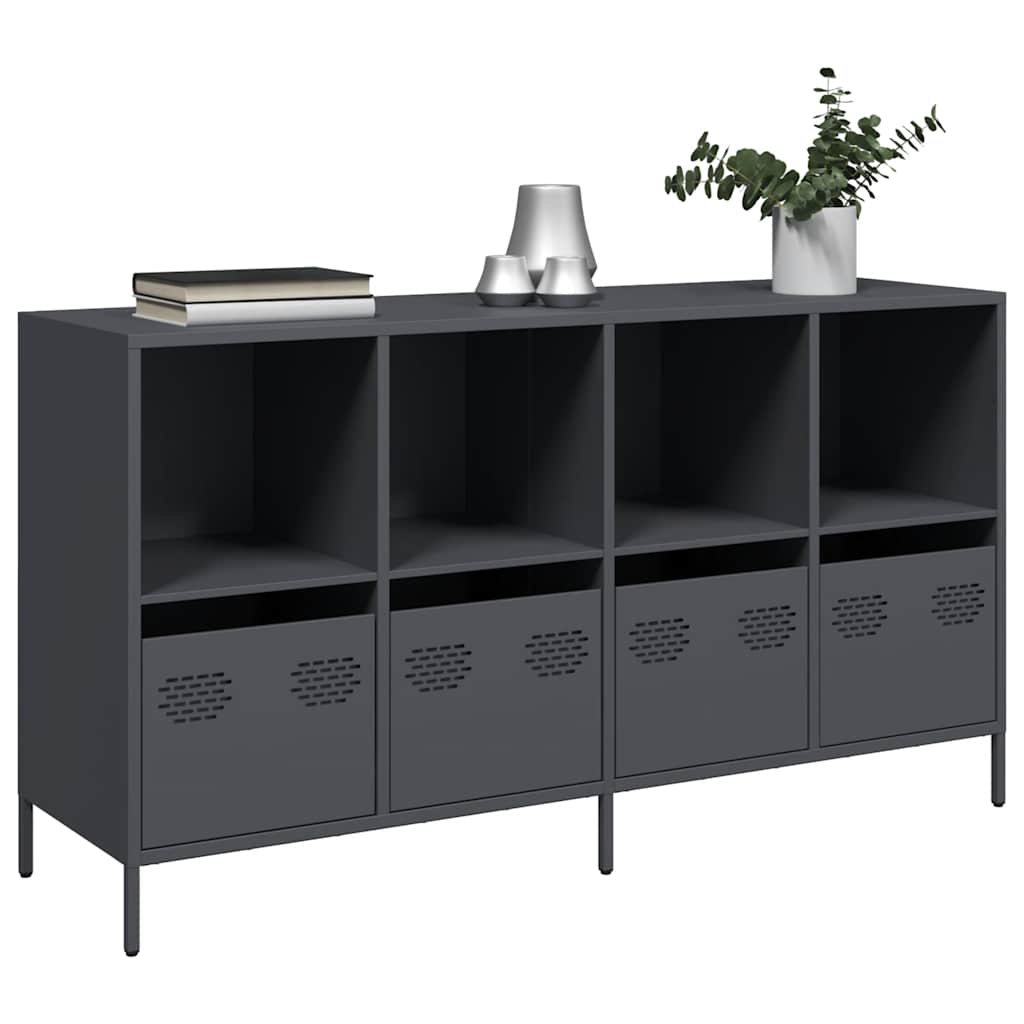 vidaXL Dressoir 135x39x73,5 cm koudgewalst staal zwart